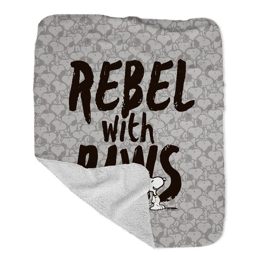 Snoopy Rebel With Paws Sherpa Blanket-2