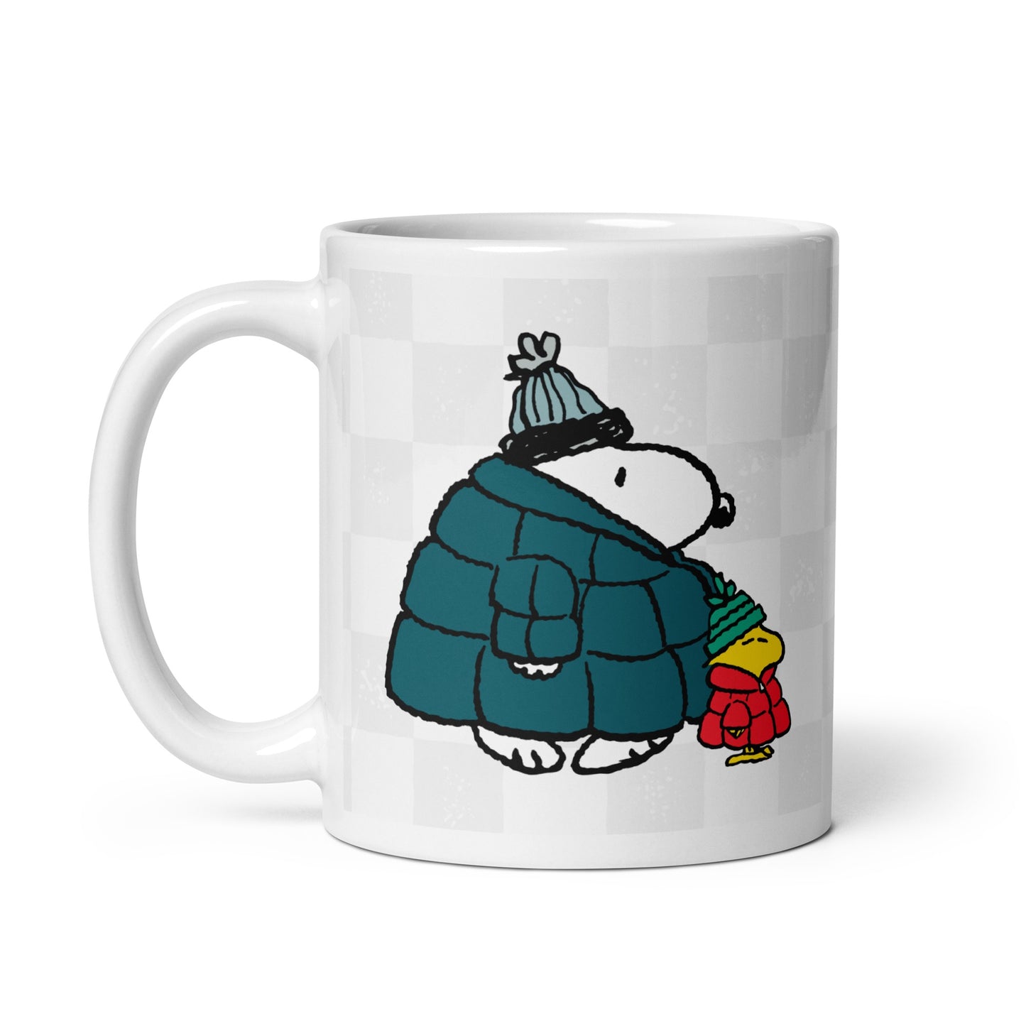 Snoopy and Woodstock Puffer White Mug