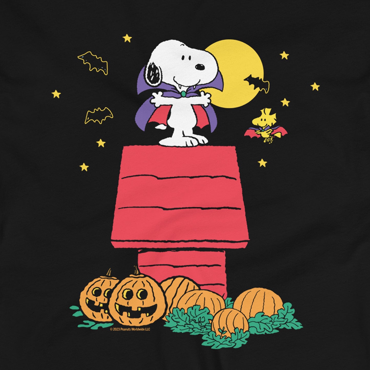 Snoopy & Woodstock Vampire Adult Long Sleeve T-Shirt