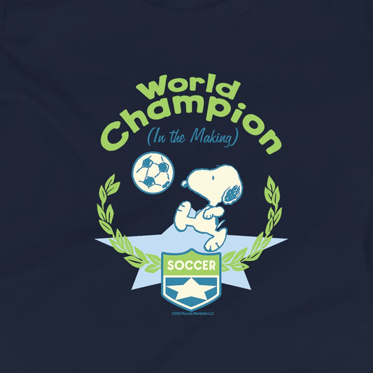 World Champion in The Making Snoopy Kids T-Shirt-1