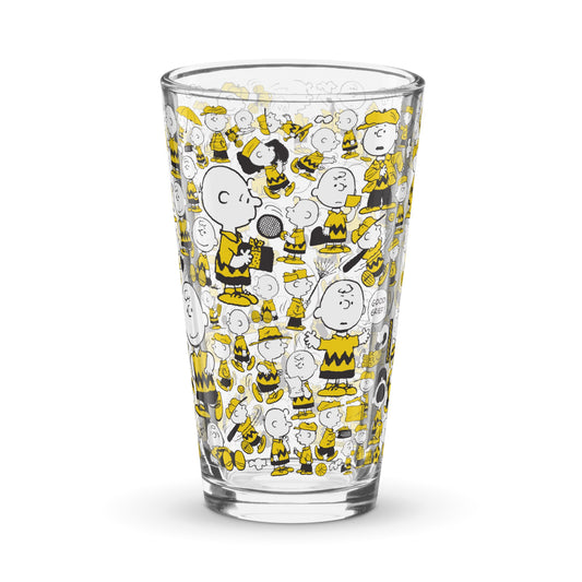 Charlie Brown Pattern Pint Glass-1